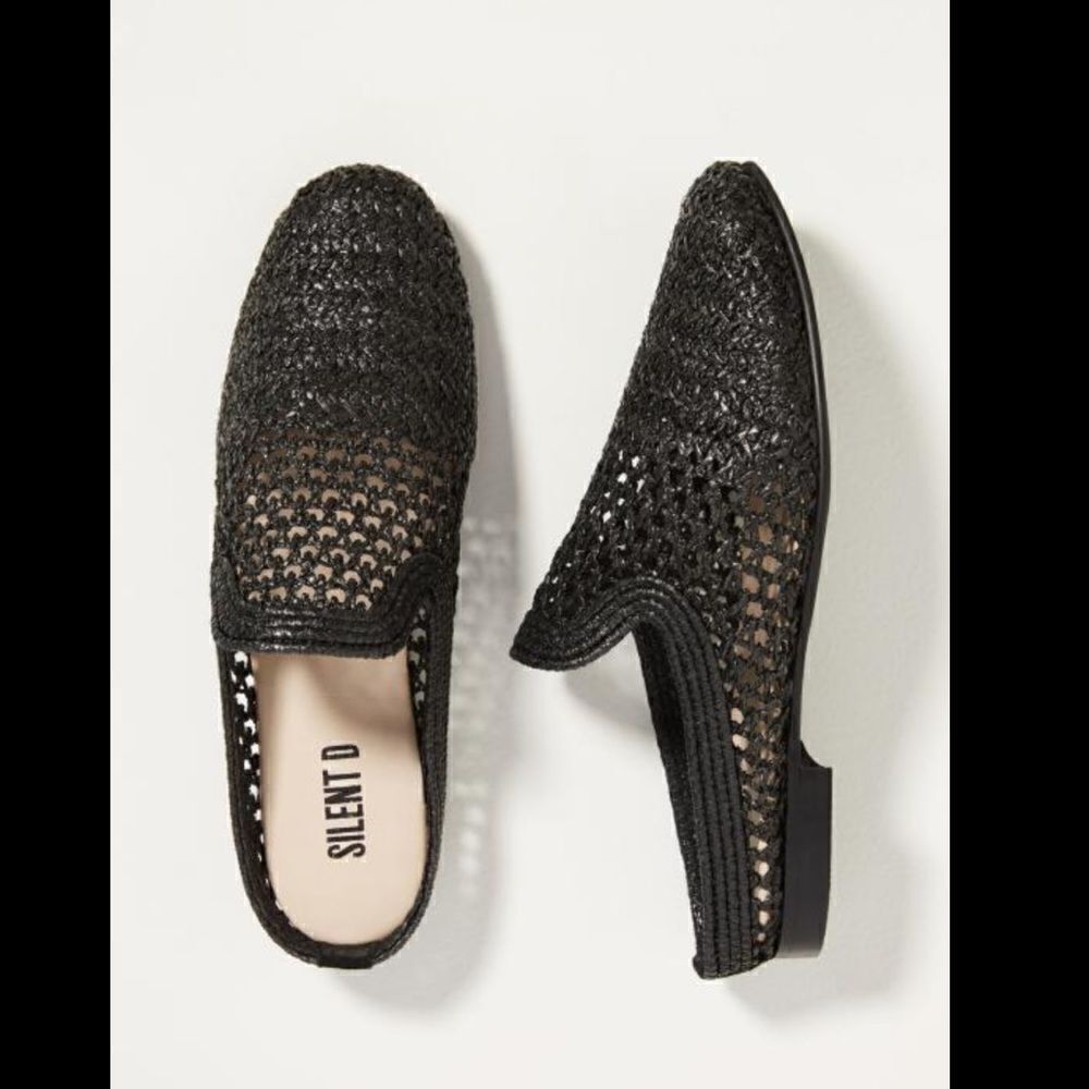 Anthropologie Silent D Raffia Mules NIB